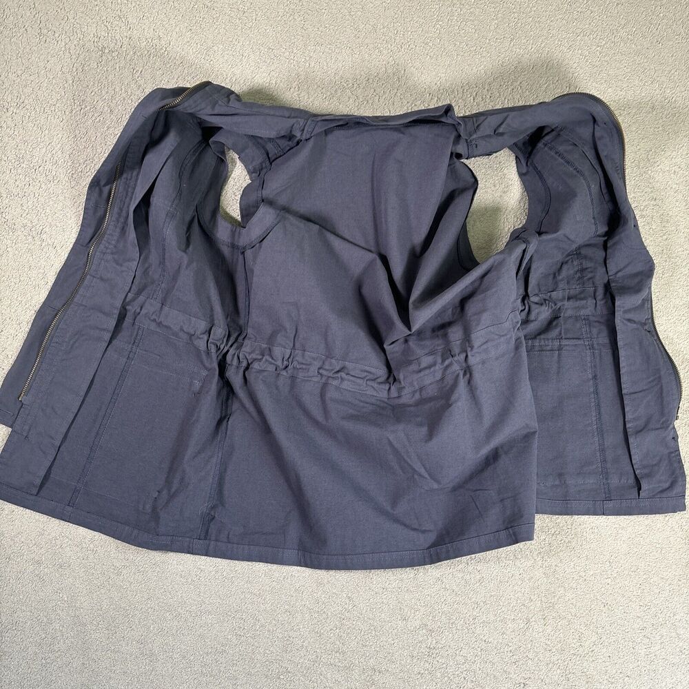 Multi Pocket Travel Vest Size 39 Inch Chest Full Zip Epaulets Blue Cinch Waist - Picture 9 of 10
